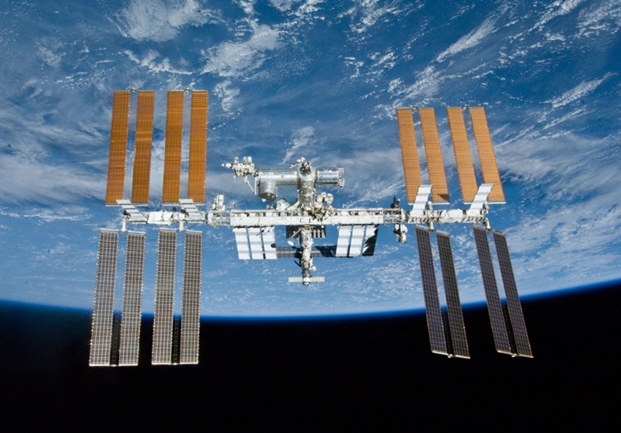 The International Space station seen in orbit above Earth